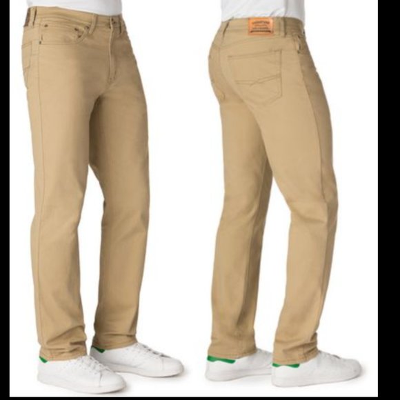 Signature Levi Strauss Gold Mens Athletic Jeans 48x32" British Khaki Brand New - Picture 2 of 3